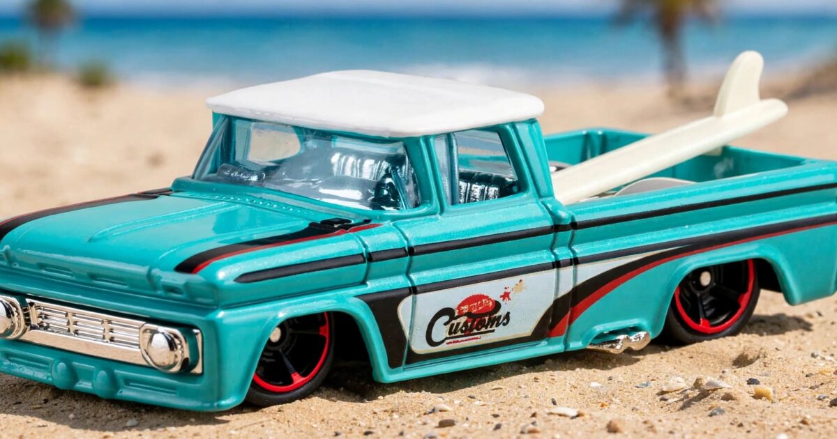 Hot Wheels Custom ’62 Chevy Pickup: turquoise, a surfboard and no hurry