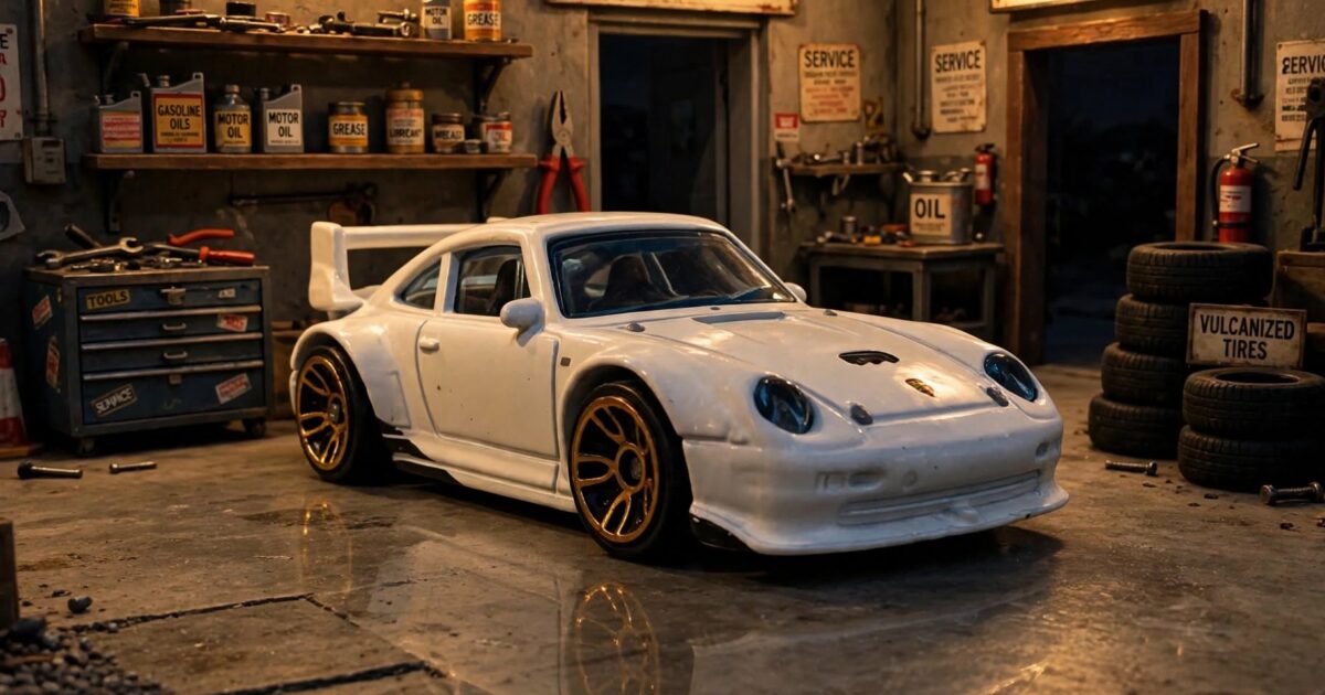 Hot Wheels Porsche 993 GT2: the bolted on parts are not bolted on