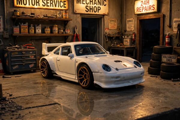 Hot Wheels Porsche 993 GT2: the bolted on parts are not bolted on